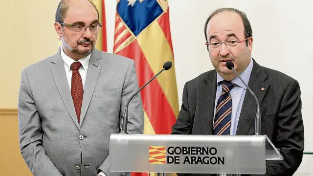 Javier Lambán y Miquel Iceta, candidato del PSC, mantuvieron un encuentro el pasado martes en el Pignatelli.