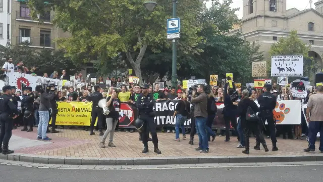 Manifestación antitaurina en Zaragoza