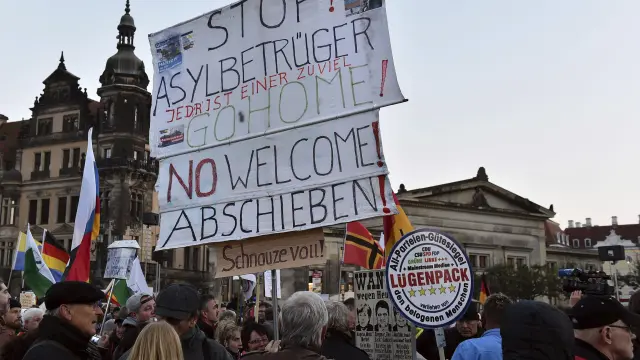 Imagen de la manifestación de este jueves en Dresde, Alemania.