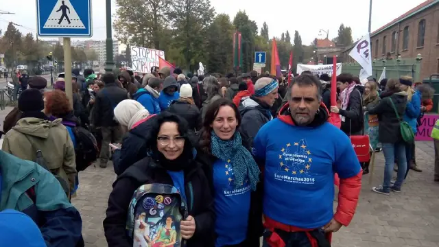Andoni Corrales, Marta de Santos y Amparo Bella  en Bruselas.