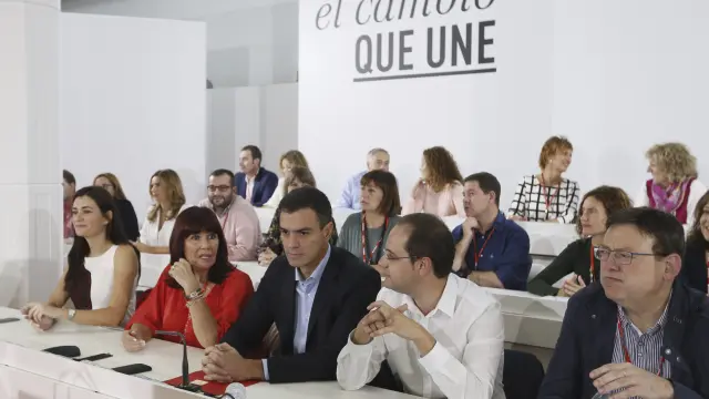 El secretario general del PSOE, Pedro Sánchez, durante la reunión del Comité Federal.