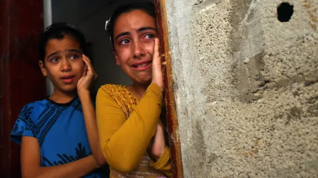 dolor entre los niños palestinos