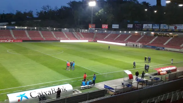 El estadio de Montilivi, preparado para el Girona-Real Zaragoza