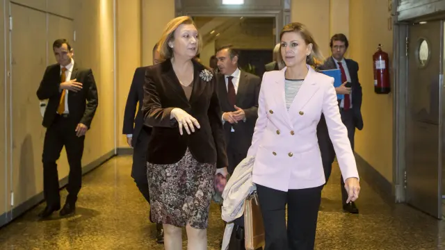 Dolores de Cospedal participa junto a Luisa Fernanda Rudi de la Junta Directiva del PP.