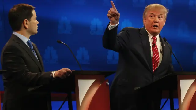 Trump durante el tercer debate televisado.