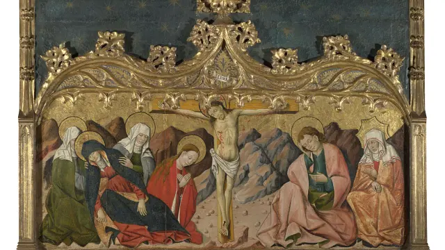 'La Crucifixión', del retablo del siglo XV que salió de la ermita de San Martín de Riglos.