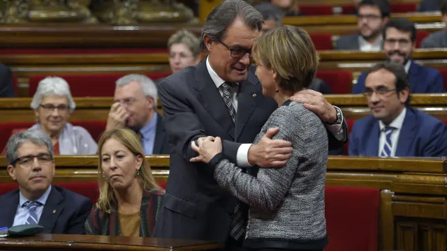 Artur Mas y Carme Forcadell, en el Parlamento catalán