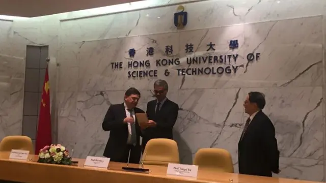 El rector en la Universidad de Hong Kong.