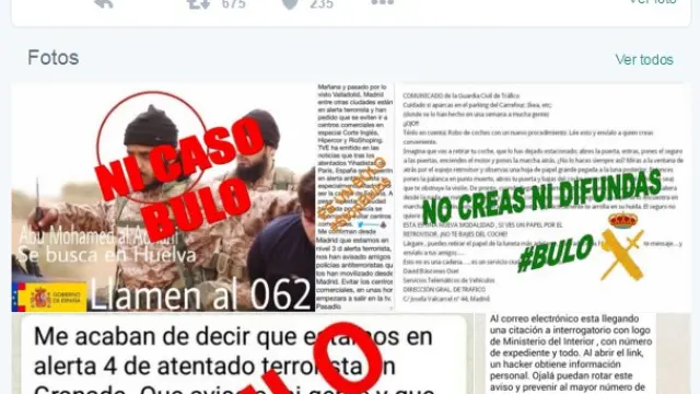 El instituto armado ha difundido un mensaje en Twitter esta tarde con la etiqueta #tontosdelbulo.