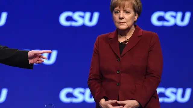 Angela Merkel en el congreso de la CSU