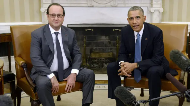 Hollande y Obama este martes en Washington.