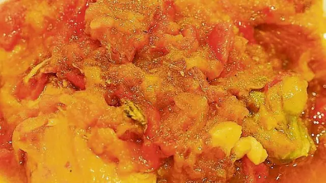 Pollo al chilindrón, un clásico de la cocina aragonesa.