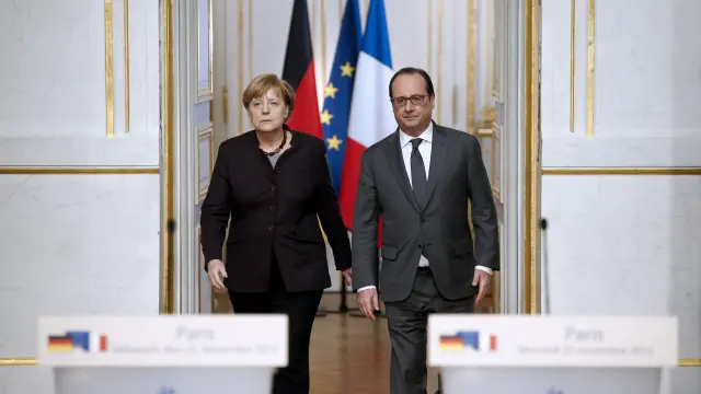 Reunión entre Merkel y Hollande.