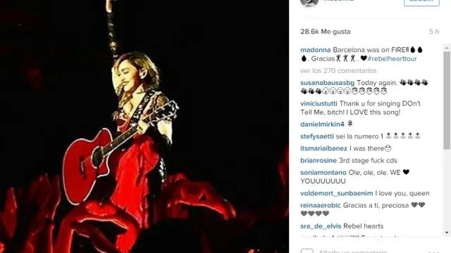 Madonna, en una foto de sus redes sociales