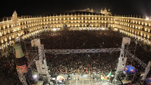 Celebración de la Nochevieja universitaria en Salamanca.
