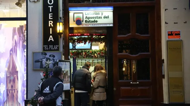 Una administración de lotería en Zaragoza, este viernes