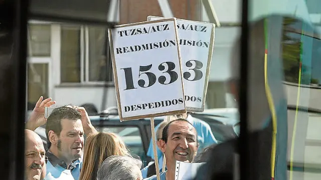 Protesta de los empleados de Auzsa en 2013.