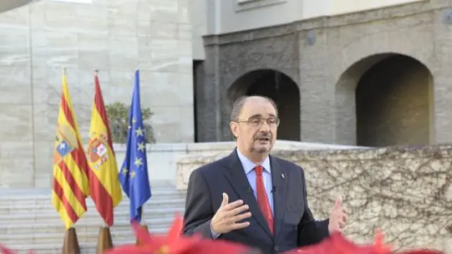 Javier Lambán, durante su discurso de fin de año