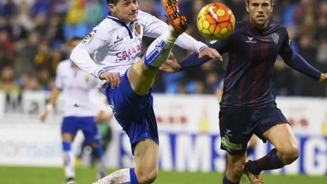 Ortí durante el partido contra la SD Huesca.