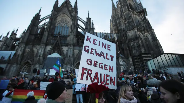 Una manifestación en Colonia contra las agresiones sexuales a mujeres