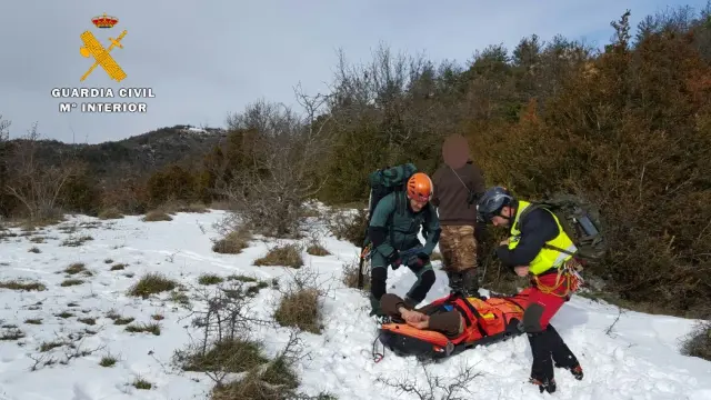Rescate de un cazador en Huesca