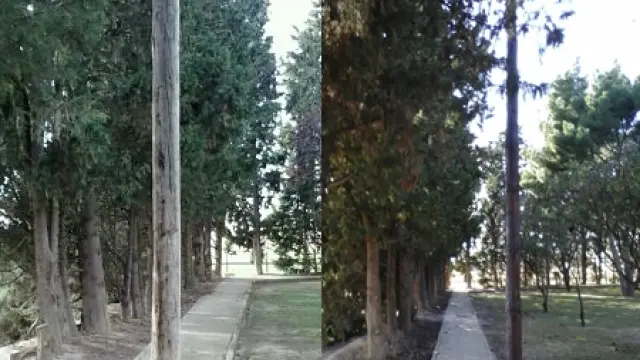 El poste del andador antes y ahora.