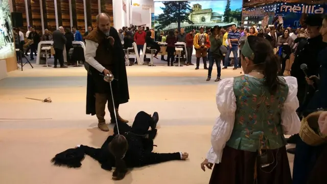 Imagen de una recreación en el stand de Aragón en Fitur.