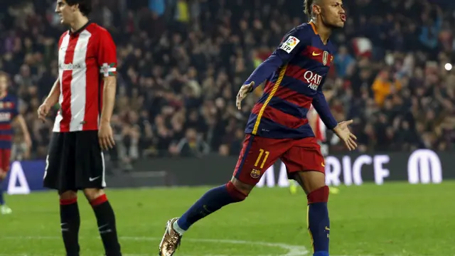 Neymar marcó uno de los goles que le dio la victoria al Barcelona.