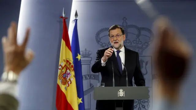 Mariano Rajoy en su rueda de prensa.