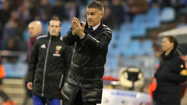 Lluís Carreras, durante el partido del Real Zaragoza ante el Albacete