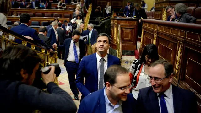 Pedro Sánchez a la salida del primer pleno ordinario del Congreso de la legislatura