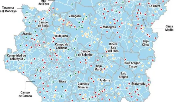 Núcleos de Aragón a los que llegará la banda ancha