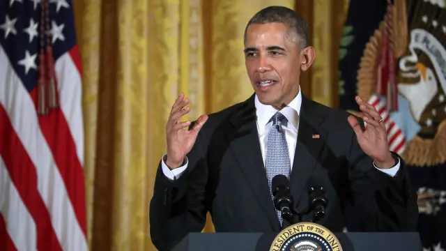Barack Obama durante un acto oficial en la Casa Blanca