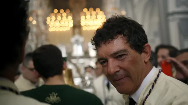 El actor Antonio ?Banderas, en su cita anual con la Virgen de Lágrimas de Málaga