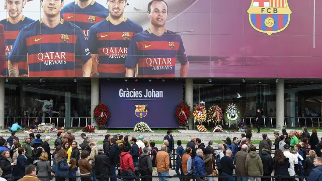 Homenaje a Johan Cruyff en el Camp Nou.