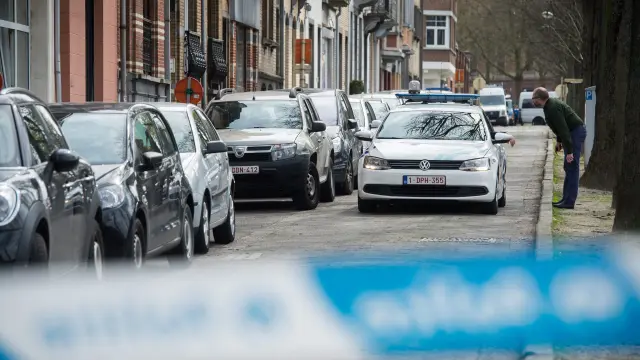 La policía belga, durante la operación de búsqueda llevada a cabo este sábado