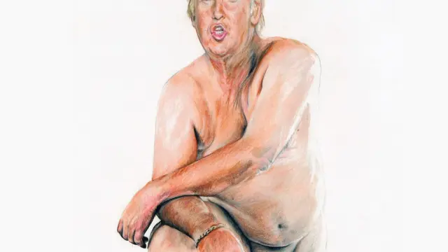 La obra de Illma Gore en la que se exhibe a Donald Trump desnudo.
