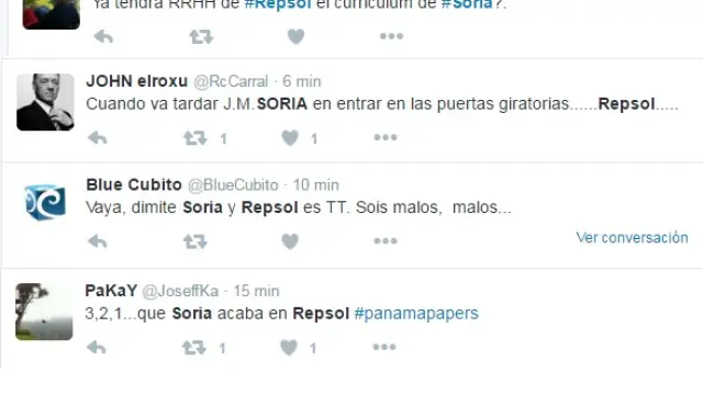 La renuncia de Soria convierte a Repsol en 'trending topic'