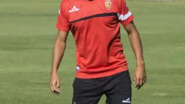 Ángel, en un lance de un entrenamiento en la Ciudad Deportiva.