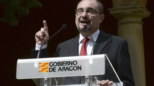 Javier Lambán, en el Día de Aragón en Huesca