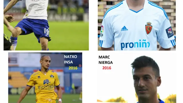 Natxo Insa y Marc Nierga, antes y después como zaragocistas y, ahora, jugadores del Alcorcón.