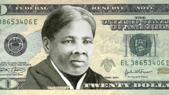 Billete de 20 dólares un retrato de Harriet Tubman.