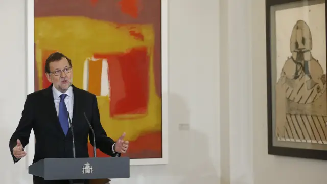 El presidente del Gobierno en funciones, Mariano Rajoy, en el Palacio de la Moncloa