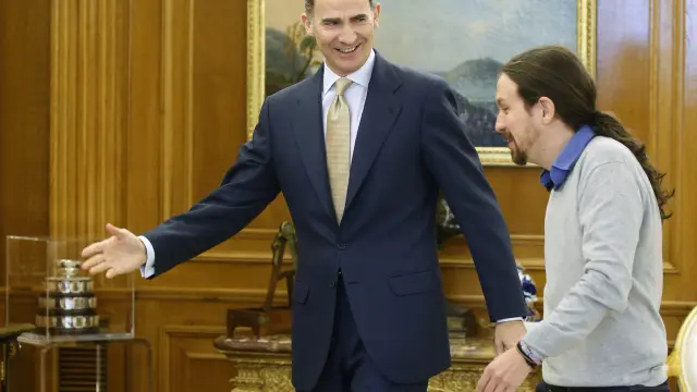 El Rey recibe a Pablo Iglesias.