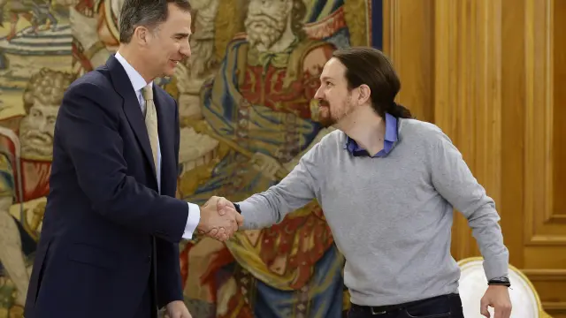 Pablo Iglesias se reúne con el rey Felipe VI
