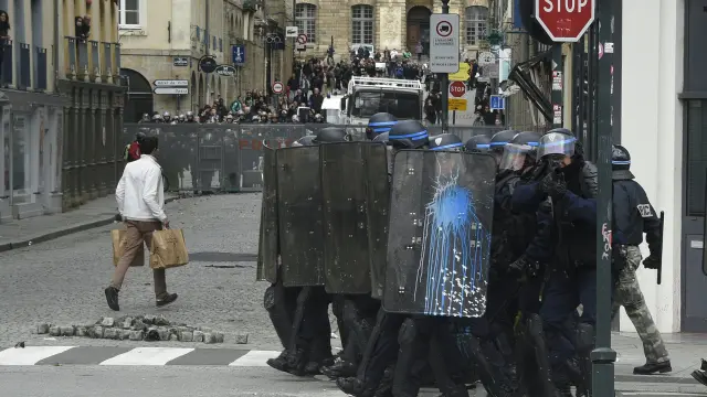 Protestas en Rennes.