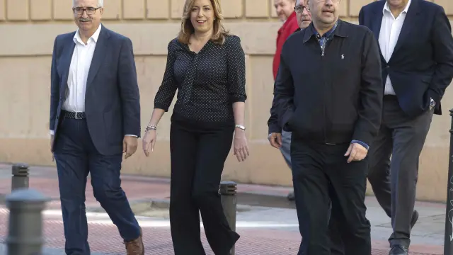 Susana Díaz, a su llegada al comité federal del PSOE
