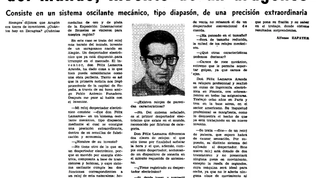 Noticia publicada en Heraldo de Aragón por Alfonso Zapater el 7 de mayo de 1976.