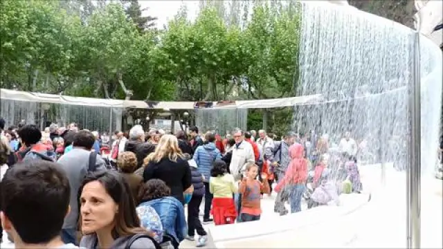 Nueva fuente en el parque Miguel Servet de Huesca