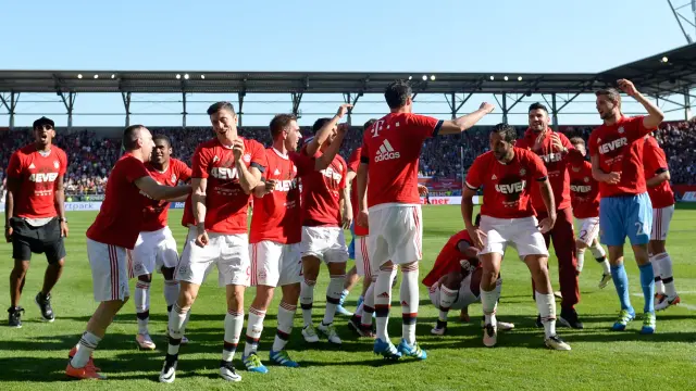 Los jugadores del Bayern celebran un nuevo título de la Bundesliga